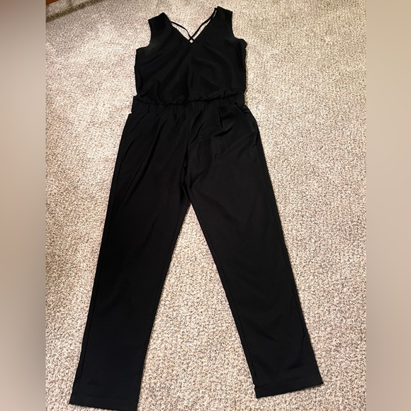 Lole Pants - Lole Black Sleeveless Jumpsuit Romper, Sz M, Resort Wear, Spa, Vacation Normcore